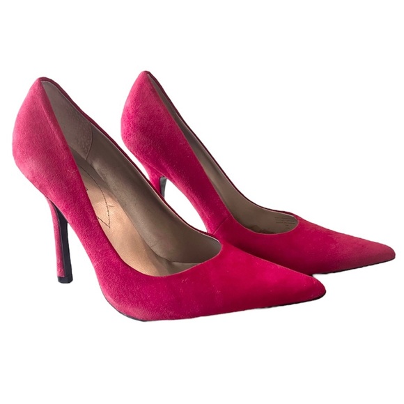 ❤️ CHERRY RED Suede Guess Pumps 7M - Picture 1 of 9